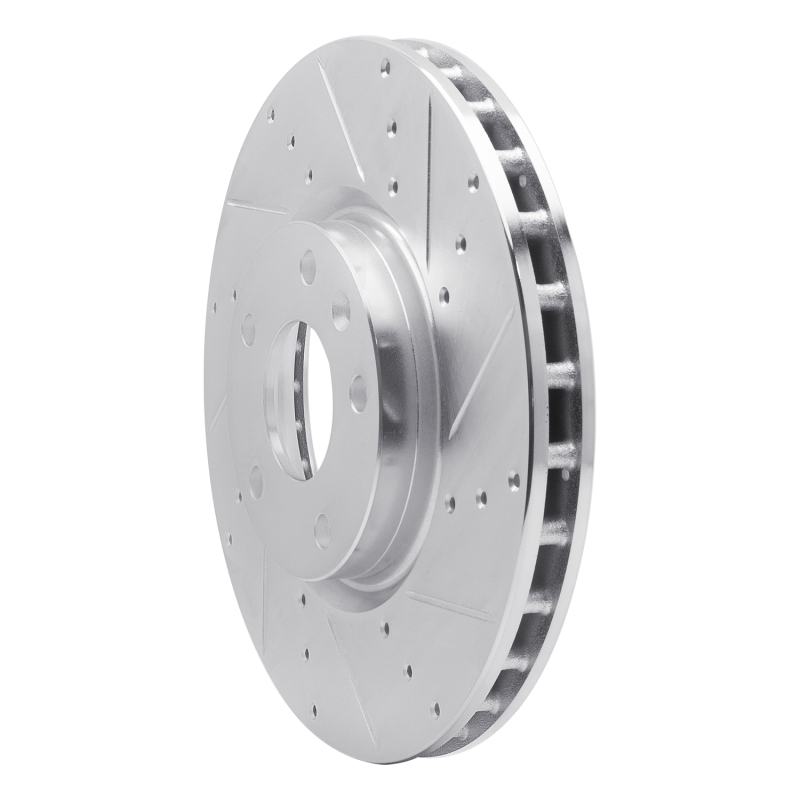 Chevrolet Corvette Brake Rotor (1) - Front Right - R1 Concepts - Drilled & Slotted - Silver - `14-`19